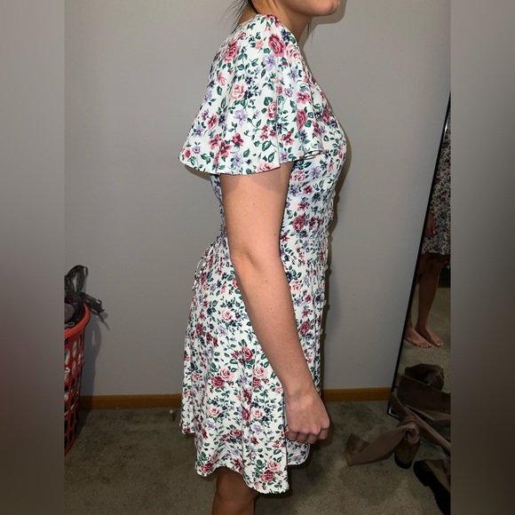 Vintage 90s All That Jazz Floral Lace-Up Back Dress/Cottagecore/Size M - Picture 12 of 14